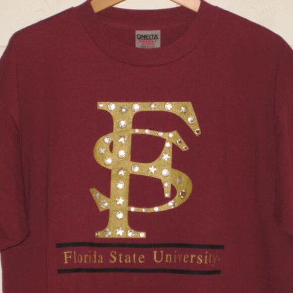 NWOT VINTAGE ONEITA XL FSU Florida State Seminoles Single Stitch T Shirt Garnet - Picture 3 of 7